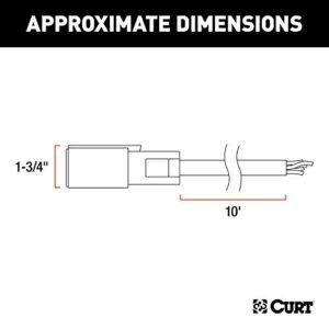 CURT 56613 Extreme Temperature, Cold Weather 7-Pin RV Blade Trailer Wiring Harness Plug, 10-Foot Blunt-Cut Wires, -40F to 221F Degree Rating , Black