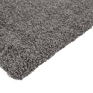 Sweet Home Stores Cozy Shag Collection Grey Solid Shag Rug (2'0"X4'11") Contemporary Living and Bedroom Soft Shaggy Runner Rug