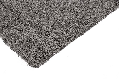 Sweet Home Stores Cozy Shag Collection Grey Solid Shag Rug (2'0"X4'11") Contemporary Living and Bedroom Soft Shaggy Runner Rug