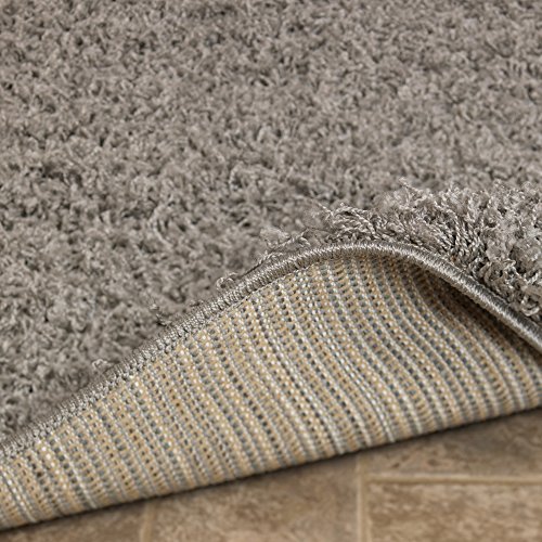 Sweet Home Stores Cozy Shag Collection Grey Solid Shag Rug (2'0"X4'11") Contemporary Living and Bedroom Soft Shaggy Runner Rug