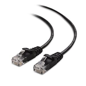 cable matters 10gbps snagless cat 6, cat6 ultra thin ethernet cable 25 ft (thin cat6 cable) in black