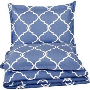 Amazon Brand – Pinzon 300 Thread Count 100% Cotton Percale Duvet Cover Set - Twin, Bijou Blue