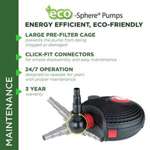 Alpine Corporation Eco-Sphere Energy-Saving 5400GPH Pond Pump with Controller and 33-ft. Cord