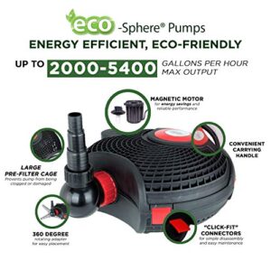 Alpine Corporation Eco-Sphere Energy-Saving 5400GPH Pond Pump with Controller and 33-ft. Cord