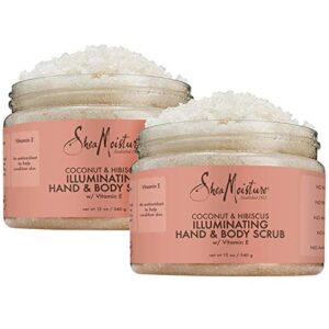 shea moisture coconut & hibiscus hand & body scrub, 12 oz, pack of 2