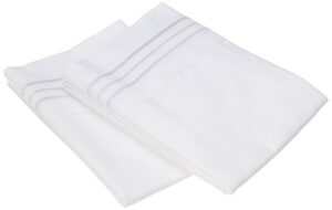 celine linen hospitality special treatment construction luxurious ultra soft 2-piece pillowcases, king size, white