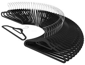 cresnel non-slip velvet clothes hangers - ultra thin space saving design for men and women dress suit - 50 pcs set - solid black
