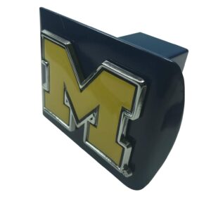 michigan um wolverines yellow metal m on blue metal hitch cover