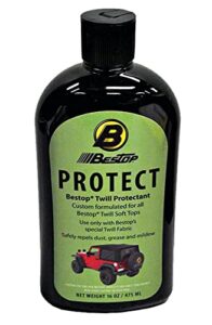 bestop 1121700 16-oz. black & color twill fabric protectant