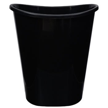 Greenbrier International Essentials Black Plastic Oval Wastebasket - 7 Qt.