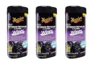 meguiar's quik interior detailer wipes 25 - 7" x 9" one step cleaning and protection for all interio