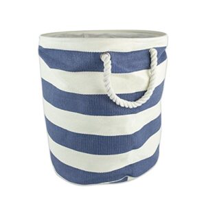 dii collapsible laundry hamper/storage basket, stripe woven paper, nautical blue stripe, large