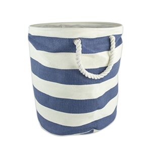 DII Collapsible Laundry Hamper/Storage Basket, Stripe Woven Paper, Nautical Blue Stripe, Large