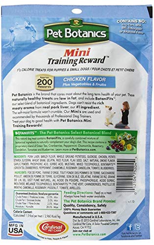 Pet Botanics Mini Training Rewards for Dogs 3 Flavor Variety Bundle: (1) Bacon, (1) Chicken and (1) Beef, 4 Oz Ea (200 Count per Bag, 3 Bags Total)