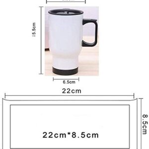 1 piece Stainless Blank Travel Mug white for Sublimation Dye Thermal Heat Press Transfer Coated 14 ounces