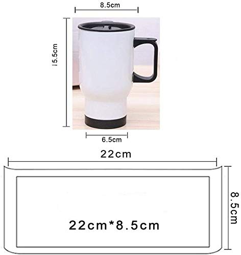 1 piece Stainless Blank Travel Mug white for Sublimation Dye Thermal Heat Press Transfer Coated 14 ounces