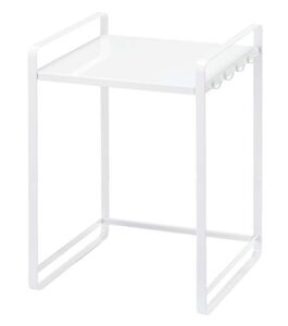 yamazaki home expandable kitchen counter organizer | steel | countertop shelf, one size, white