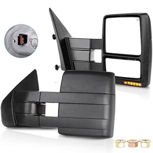 eccpp towing mirror for 2007 2008 2009 2010 2012 2011 2013 2014 for ford f150 power heated turn signal puddle light upgrade towing mirror pair