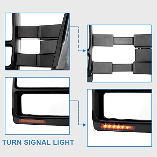 ECCPP Towing Mirror for 2007 2008 2009 2010 2012 2011 2013 2014 for Ford F150 Power Heated Turn Signal Puddle Light Upgrade Towing Mirror Pair