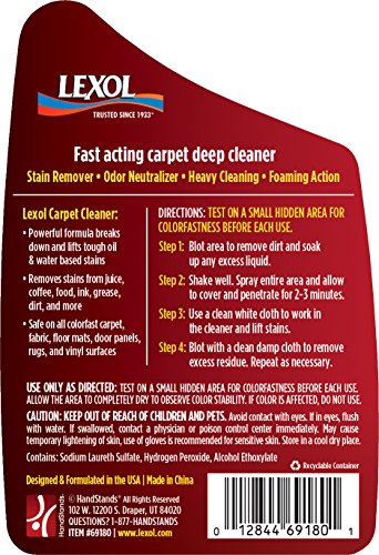 Lexol E301253000 Auto Interior Carpet Deep Cleaner, 16.9 oz