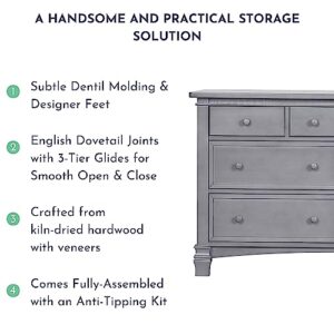 Evolur Santa Fe Double Dresser, Storm Grey