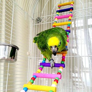 bird parrot toys ladders swing chewing toys hanging pet bird cage accessories hammock swing toy for small parakeets cockatiels, lovebirds, conures, macaws, lovebirds, finches (12 ladders)