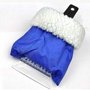 consumer goods inc sherpa lined windshield ice scraper with glove (blue)