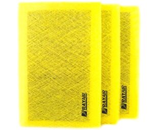 rayair supply 14x20 micropower guard air cleaner replacement filter pads (3 pack) yellow