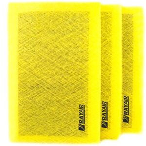 RAYAIR SUPPLY 14x20 MicroPower Guard Air Cleaner Replacement Filter Pads (3 Pack) Yellow