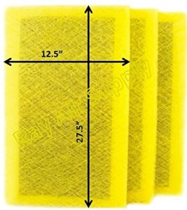 rayair supply 14x30 micropower guard air cleaner replacement filter pads (3 pack) yellow