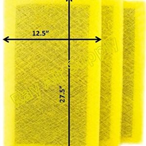 RAYAIR SUPPLY 14x30 MicroPower Guard Air Cleaner Replacement Filter Pads (3 Pack) Yellow