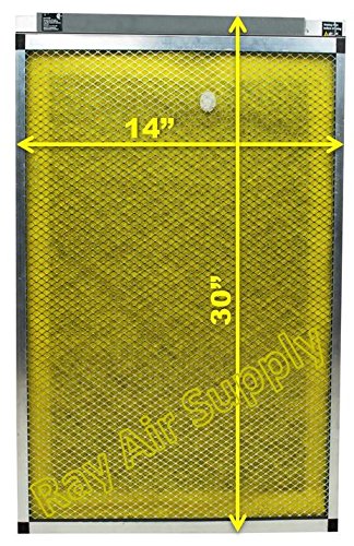 RAYAIR SUPPLY 14x30 MicroPower Guard Air Cleaner Replacement Filter Pads (3 Pack) Yellow