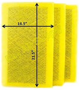 rayair supply 16x24 micropower guard air cleaner replacement filter pads (3 pack) yellow