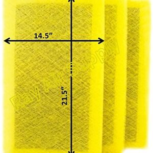 RAYAIR SUPPLY 16x24 MicroPower Guard Air Cleaner Replacement Filter Pads (3 Pack) Yellow