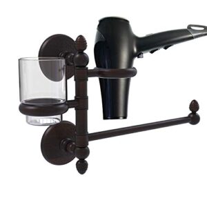 allied brass mc-gtbd-1 monte carlo collection organizer hair dryer holder, venetian bronze