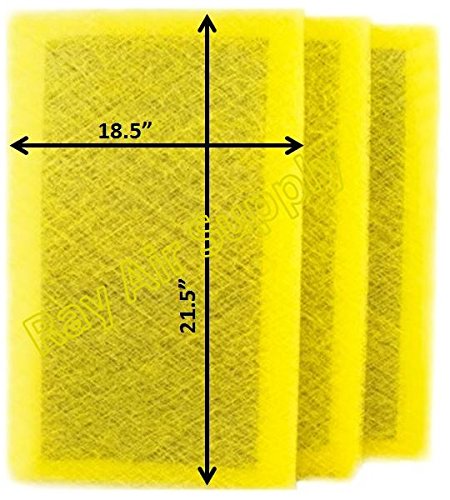 RAYAIR SUPPLY 20x24 MicroPower Guard Air Cleaner Replacement Filter Pads (3 Pack) Yellow
