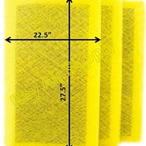 RAYAIR SUPPLY 24x30 MicroPower Guard Air Cleaner Replacement Filter Pads (3 Pack) Yellow