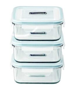 glasslock food-storage container with locking lids and microwave safe - square 30 ounces