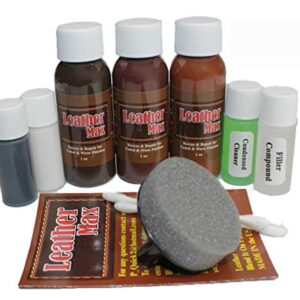 Furniture Leather Max Complete Leather Refinish and Repair Kit/Now with 3 Color Shades to Blend with/Leather & Vinyl Restorer (Wine Blend)