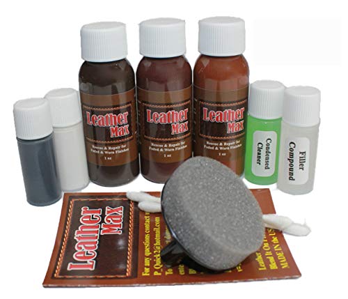 Furniture Leather Max Complete Leather Refinish and Repair Kit/Now with 3 Color Shades to Blend with/Leather & Vinyl Restorer (Wine Blend)