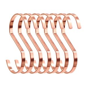 sumdirect 10pcs 4 inch rose gold flat s hooks, heavy duty stainless steel s shaped hooks for hanging