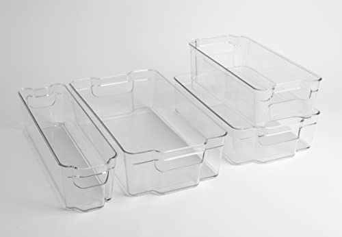 Dial Industries, Inc.Fridge, Kitchen Pantry Stackable Organizer Bins, Set of 4, Assorted Sizes