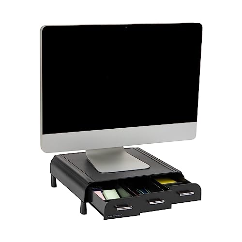 Mind Reader PC, Laptop, IMAC Monitor Stand and Desk Organizer, 12.87 x 13.46 x 2.72 inches, Black