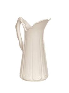 napco 27544 glazed ceramic classic pitcher, white