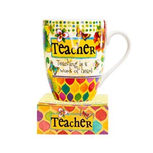 divinity boutique ceramic mug mug & note stack, 1 count (pack of 1), assorted/multicolor