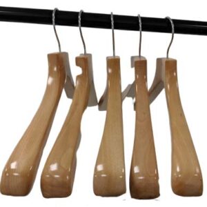 Natural Finish Deluxe Coat Hanger (Set of 5)