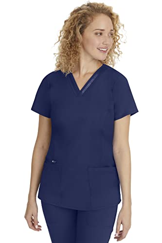 Healing Hands Scrubs Top 3 Pocket V-Neck 2278 Jasmin Womens Scrub Top Purple Label Scrubs for Women Navy M