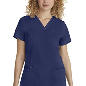 Healing Hands Scrubs Top 3 Pocket V-Neck 2278 Jasmin Womens Scrub Top Purple Label Scrubs for Women Navy M