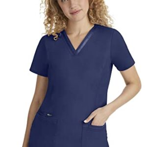 Healing Hands Scrubs Top 3 Pocket V-Neck 2278 Jasmin Womens Scrub Top Purple Label Scrubs for Women Navy M