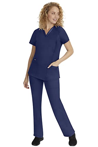 Healing Hands Scrubs Top 3 Pocket V-Neck 2278 Jasmin Womens Scrub Top Purple Label Scrubs for Women Navy M